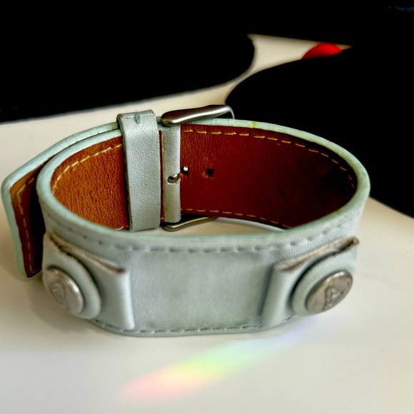 Light blue leather Roxy watch strap - Picture 1 of 4
